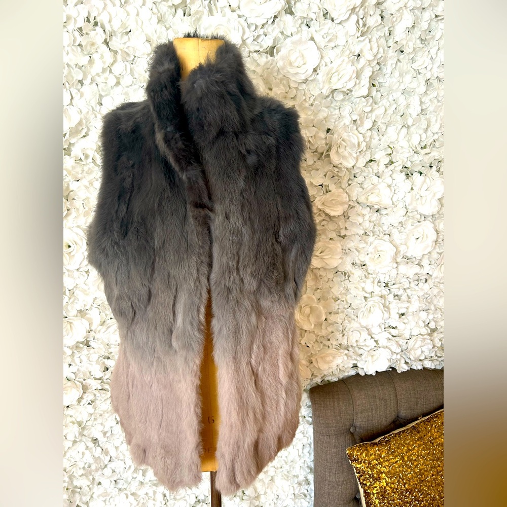 La Fiorentina Ombré Rabbit fur Vest never worn with tags Large